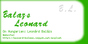 balazs leonard business card